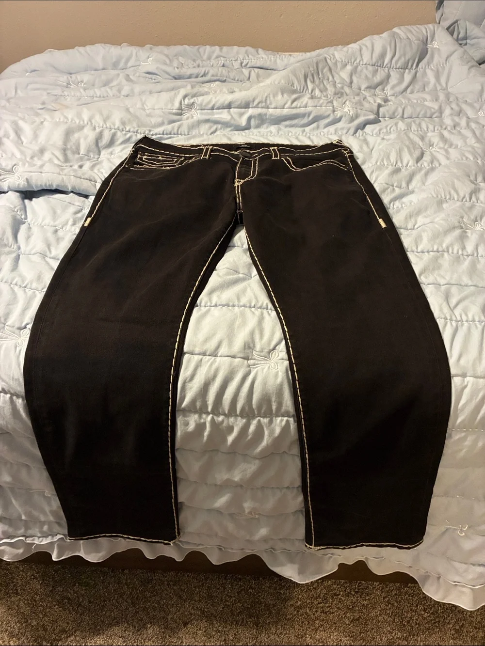Men's Black Jeans with Contrast Stitching